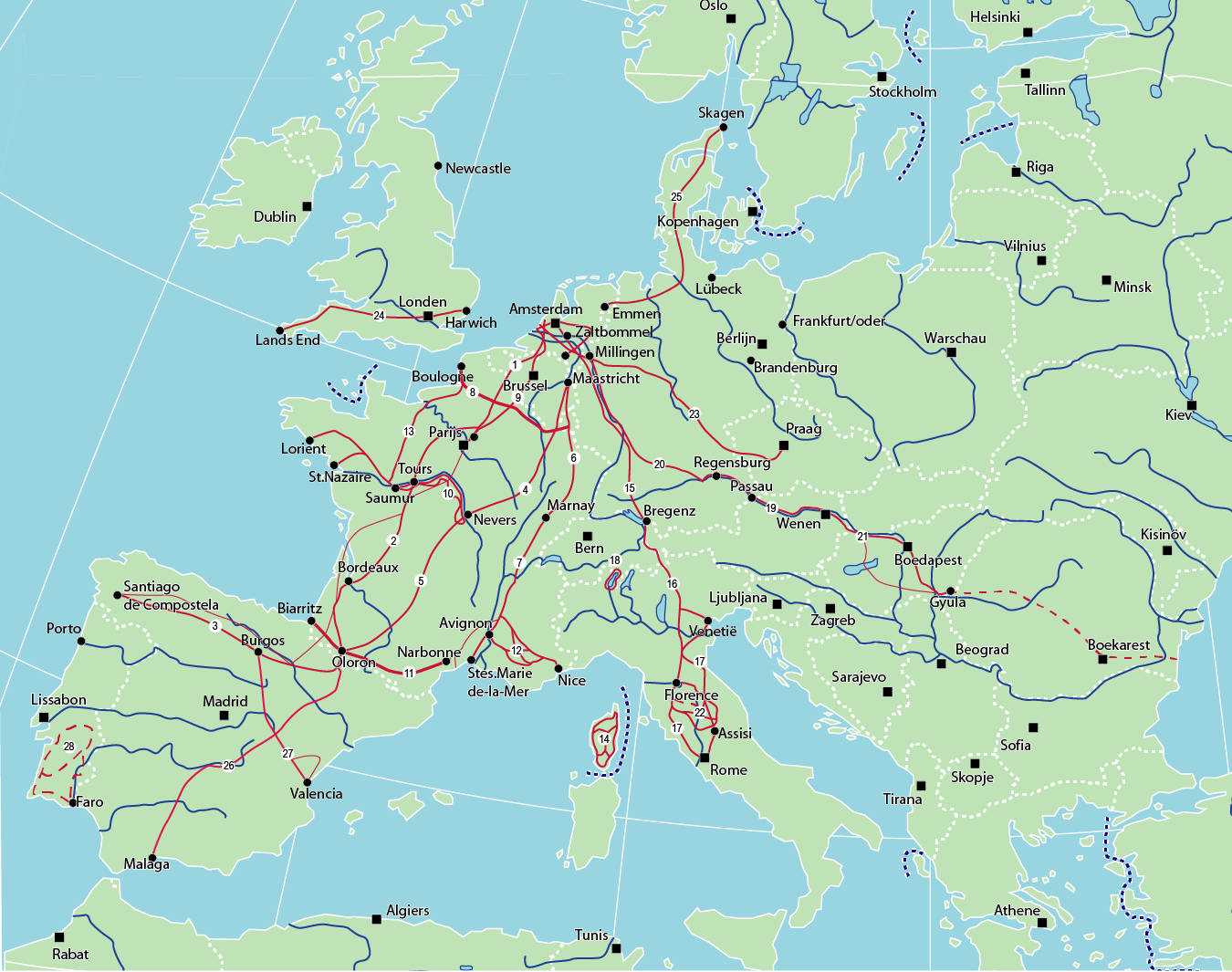 fietsroutes europa